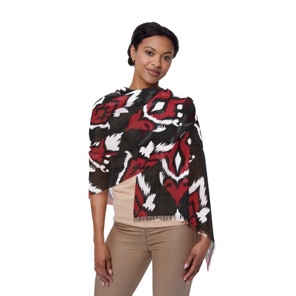 NWT Porter Anna- Red & Black Women's Scarf in Ikat